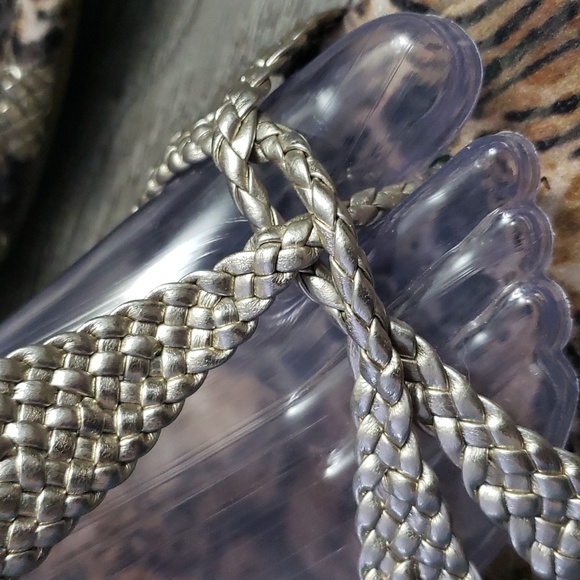 Enzo Angiolini Eatriton Thong Full Support Back Strap Gold Woven Sandals Sz 9.5 - Picture 4 of 10